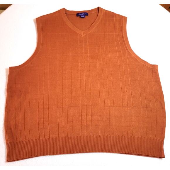 Alan Flusser Mens Vest XXL Silk Pullover Knit Sweater Copper Dad Grandpa Preppy - Picture 1 of 6